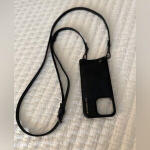 Bandolier iPhone 13 Pro SARAH with card slot. Black/Pewter